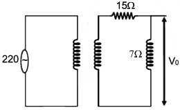 Primary coil has 100 turns. & no. of turns in secondary coil is 10.