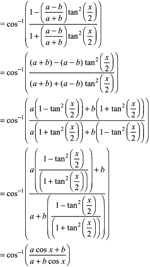 Prove That 2tan 1 A B A B Tan X 2 Cos 1 B Acosx A Bcosx Sarthaks Econnect Largest Online Education Community