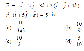 The Distance Between The Line Vector R 2i 2j 3k L I J 4k And The Plane Vector R I 5j K 5 Is Sarthaks Econnect Largest Online Education Community