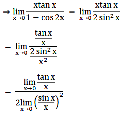 Evaluate The Following Limit Lim X 0 X Tan X 1 Cos 2x Sarthaks Econnect Largest Online Education Community