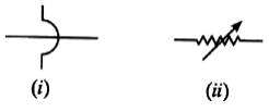 What do the following symbols represent in a circuit? Write the name and function of each.