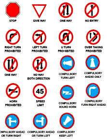 Explain different types of road safety signs. Draw road safety signs of ...