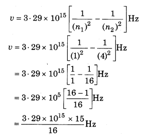 e the frequency of spectrum line when electron