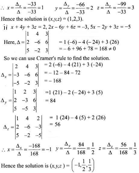 Solve The Following Equations By Using Cramer S Rule I X Y Z 6 2x 3y Z 5 6x 2y 3z 7 Ii X 4y 3z 2 2x 6y 6z Sarthaks Econnect Largest Online Education Community