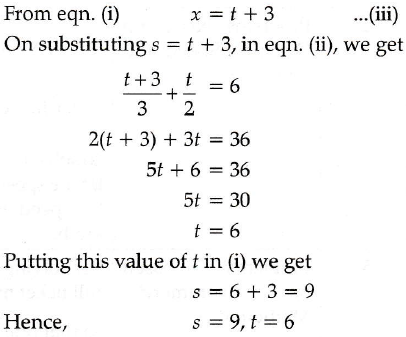 Solve The Following Pairs Of Linear Equations By The Substitution Method S T 3 S 3 T 2 6 Sarthaks Econnect Largest Online Education Community