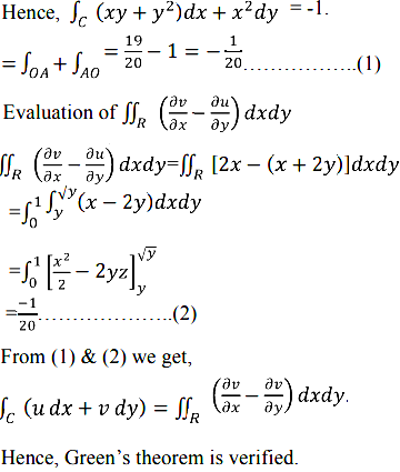 Verify Green S Theorem In The Xy Plane For C Xy Y 2 Dx X 2dy Sarthaks Econnect Largest Online Education Community