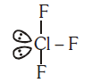In the structure of ClF3, the number of lone pairs of electrons on ...
