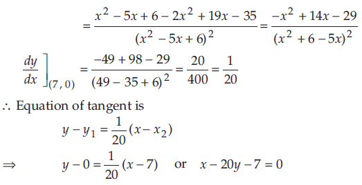 Find The Equation Of Tangent To The Curve Y X 7 X 2 X 3 At The Point Where It Cuts The X Axis Sarthaks Econnect Largest Online Education Community