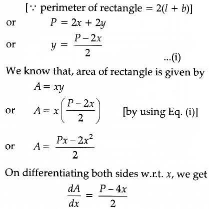 Show That Of All The Rectangles With A Given Perimeter The Square Has The Largest Area Sarthaks Econnect Largest Online Education Munity