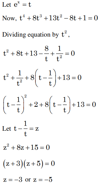 The Equation E 4x 8e 3x 13e 2x 8e X 1 0 X ∈ R Has Sarthaks