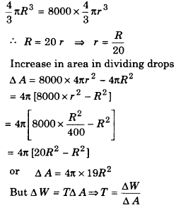 The work required by a big drop of water