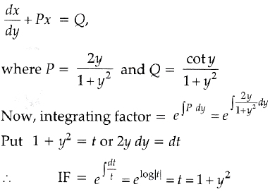 Write The Integrating Factor Of The Following Differential Equation 1 Y 2 2xy Cot Y Dy Dx 0 Sarthaks Econnect Largest Online Education Community