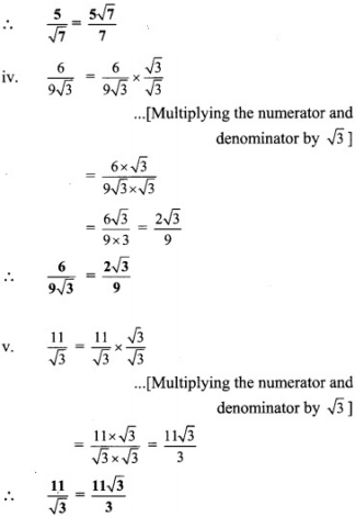 Rationalize The Denominator I 3 5 Ii 1 14 Iii 5 7 Iv 6 9 3 Iv 11 3 Sarthaks Econnect Largest Online Education Community