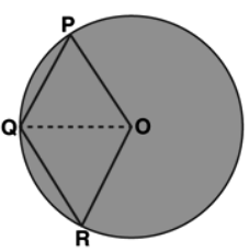 In The Given Figure Opqr Is A Rhombus Three Of Whose Vertices Lie On A Circle With Centre O Sarthaks Econnect Largest Online Education Community