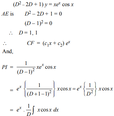Solve The Differential Equations D 2y Dx 2 2dy Dx Y Xe X Cos X Sarthaks Econnect Largest Online Education Community