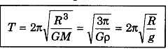 Thus there are following three formula for time period of satellite revolving near the surface of the planet