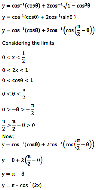 If Y Cos 1 2x 2cos 1 1 4x 2 0 X 1 2 Find Dy Dx Sarthaks Econnect Largest Online Education Community