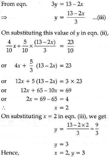 Solve The Following Pairs Of Linear Equations By The Substitution Method 0 2x 0 3y 1 3 0 4x 0 5y 2 3 Sarthaks Econnect Largest Online Education Community