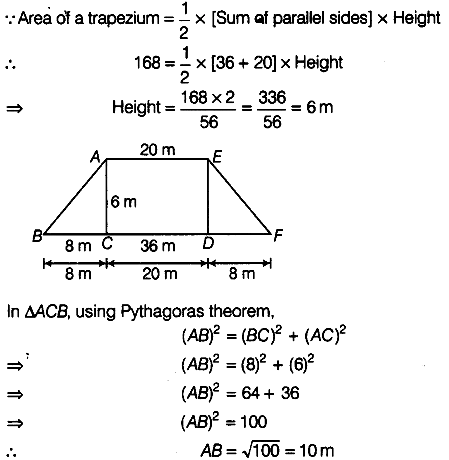 The Area Of A Trapezium With Equal Non Parallel Sides Is 168 M 2 If The Lengths Of The Parallel Sides Are 36 M And M Sarthaks Econnect Largest Online Education Community