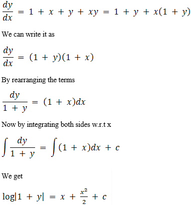 Find The General Solution Of Differential Equation Dy Dx 1 X Y Xy Sarthaks Econnect Largest Online Education Community