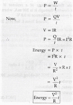 Derive An Expression For Electric Energy Consumed In A Device In Terms Of V I And T Where V Is The Potential Difference Applied To It Sarthaks Econnect Largest Online