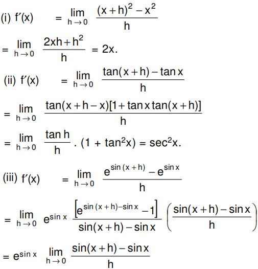 Find Derivative Of Following Functions By First Principle I F X X 2 Ii F X Tan X Sarthaks Econnect Largest Online Education Community