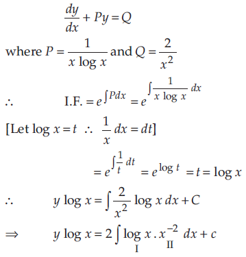 Find The General Solution Of The Differential Equation Xlogx Dy Dx Y 2 X Logx Sarthaks Econnect Largest Online Education Community