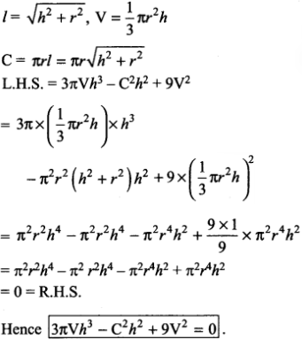 If H C And V Are The Height The Curved Surface Area And Volume Of The Cone Prove That 3pvh 3 C 2h 2 9v 2 0 Sarthaks Econnect Largest Online Education Community