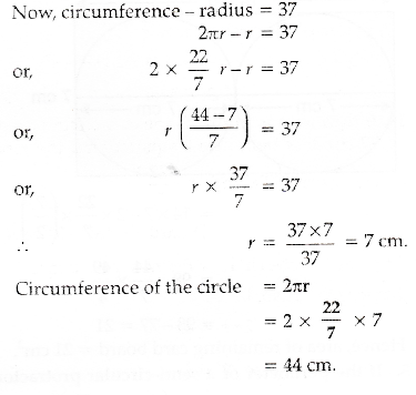 If The Difference Between The Circumference And The Radius Of A Circle Of A Circle Is 37 Cm Then Using P 22 7 Sarthaks Econnect Largest Online Education Community