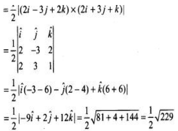 The vectors from origin to the points A and B are vector(a) = 2i - 3j