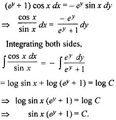 Solve The Following Differential Equations I E Y 1 Cos X Dx E Y Sin X Dy 0 Sarthaks Econnect Largest Online Education Community