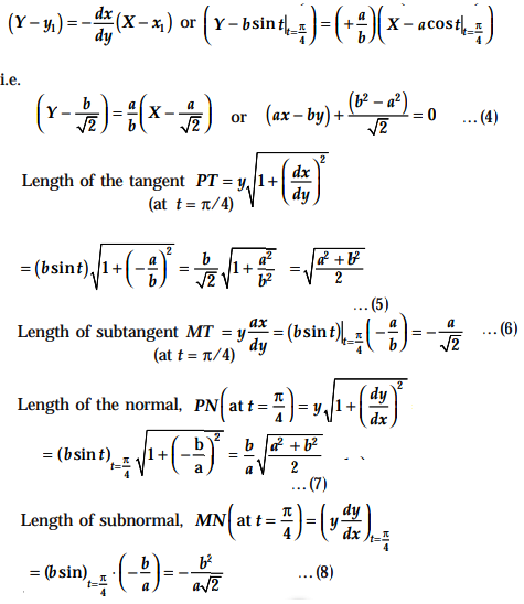 Find The Equations Of The Tangent And Normals The Lengths Of The Tangent And Subtangents Length Of The Normal And Subnormal For The Ellipse Sarthaks Econnect Largest Online Education Community