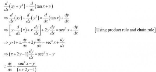 Find Dy Dx Xy Y 2 Tan X Y Sarthaks Econnect Largest Online Education Community