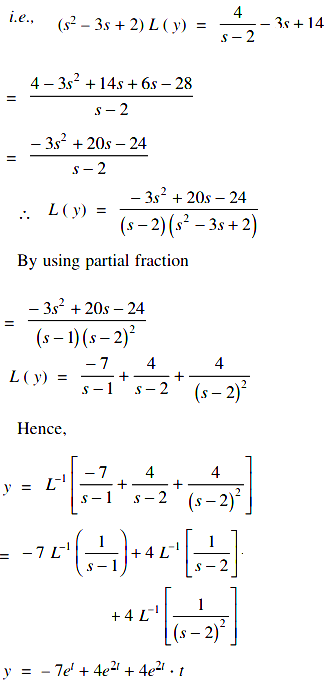 Solve Using Laplace Transforms D 2y Dt 2 3dy Dt 2y 4e 2t Given That Y 0 3 And Y 0 5 Sarthaks Econnect Largest Online Education Community