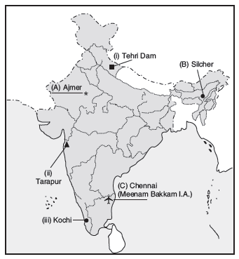 Tehri Dam On Map Locate And Label The Following With Appropriate Symbols On The Same  Political Outline Map Of India : (I) Tehri Dam - Sarthaks Econnect |  Largest Online Education Community