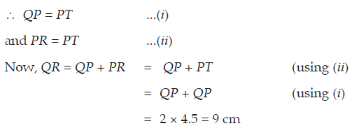 In The Figure If Qp 4 5 Cm Then What Is The Measure Of Qr Sarthaks Econnect Largest Online Education Community