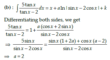 If The Integral 5tanx Tanx 2 Dx X Aln Sinx 2cosx K Sarthaks Econnect Largest Online Education Community