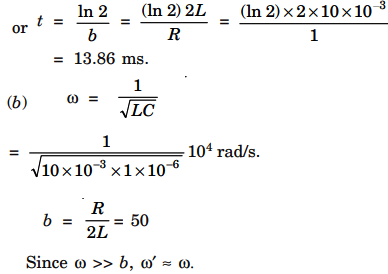 An Lcr Circuit Has L 10 Mh C 1 0 µf And R 1 W A After What Time T Will The Amplitude Of The Charge Oscillations Sarthaks Econnect Largest Online Education Community