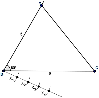 Draw a triangle ABC with side BC = 6 cm, AB = 5cm, and ∠ABC = 60°, then ...