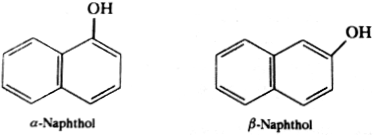 As the name indicates α-naphthol and β-naphthol differ in the position of the alcoholic group