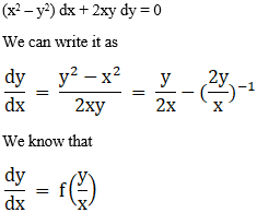 In Differential Equations Show That It Is Homogeneous And Solve It X 2 Y 2 Dx 2xy Dy 0 Sarthaks Econnect Largest Online Education Community