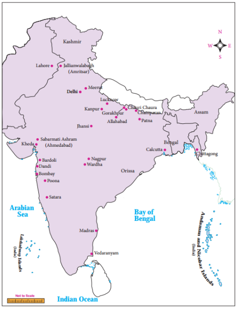 Sabarmati Ashram In India Map Students Can Be Asked To Mark The Important Places Of Gandhian Movement In  A Map - Sarthaks Econnect | Largest Online Education Community