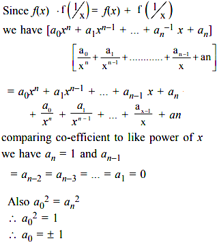 If F X Is A Polynomial Satisfying F X F 1 X F X F 1 X And F 3 28 Then F 4 Sarthaks Econnect Largest Online Education Community