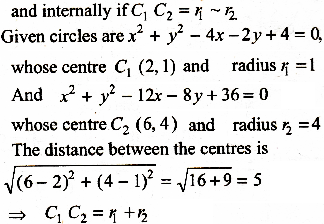 Find The Coordinates Of The Point At Which The Circles X 2 Y 2 4x 2y 4 0 And X 2 Y 2 12x 8y 36 0 Sarthaks Econnect Largest Online Education Community