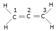 Discuss the hybridization of carbon atoms in alkene C3H4 and show the π ...