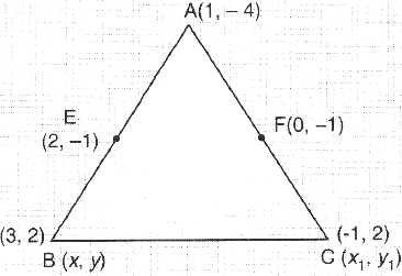 Find the area of a triangle ABC with A 1 4 and mid points of