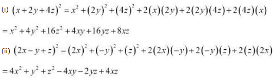 Expand Each Of The Following Using Suitable Identities I X 2y 4z 2 Ii 2x Y Z 2 Sarthaks Econnect Largest Online Education Community
