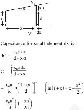 A capacitor is made of two square plates each of side 'a' making a very ...