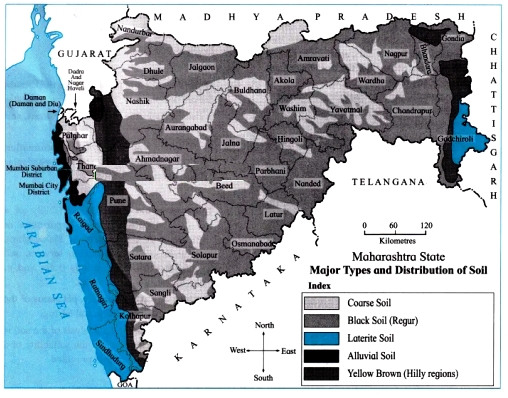 Soil Map Of Maharashtra I. Which Soil Occupies Most Of The Areas In Maharashtra? Ii. In Which Areas  Are Laterite Soils Found? - Sarthaks Econnect | Largest Online Education  Community