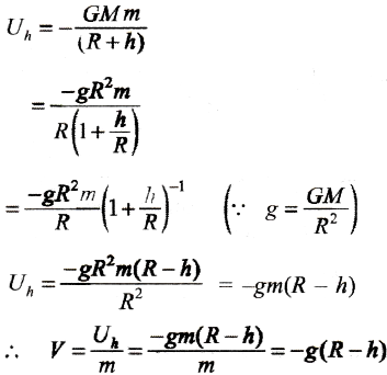 Gravitational Potential Of The Body Of Mass M At A Height H From Surface Of Earth Of Radius R Sarthaks Econnect Largest Online Education Community